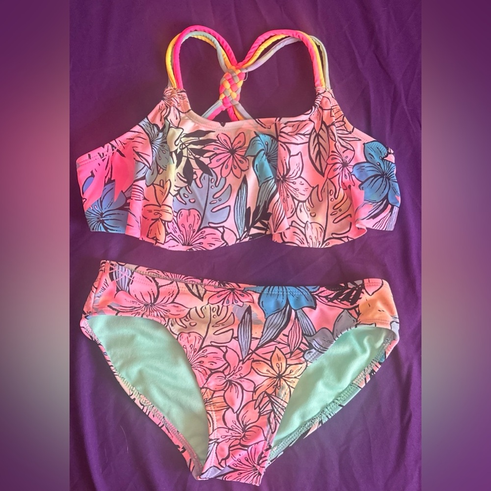 Kian D. Boutique Kids Two Piece Swimsuit Floral Print